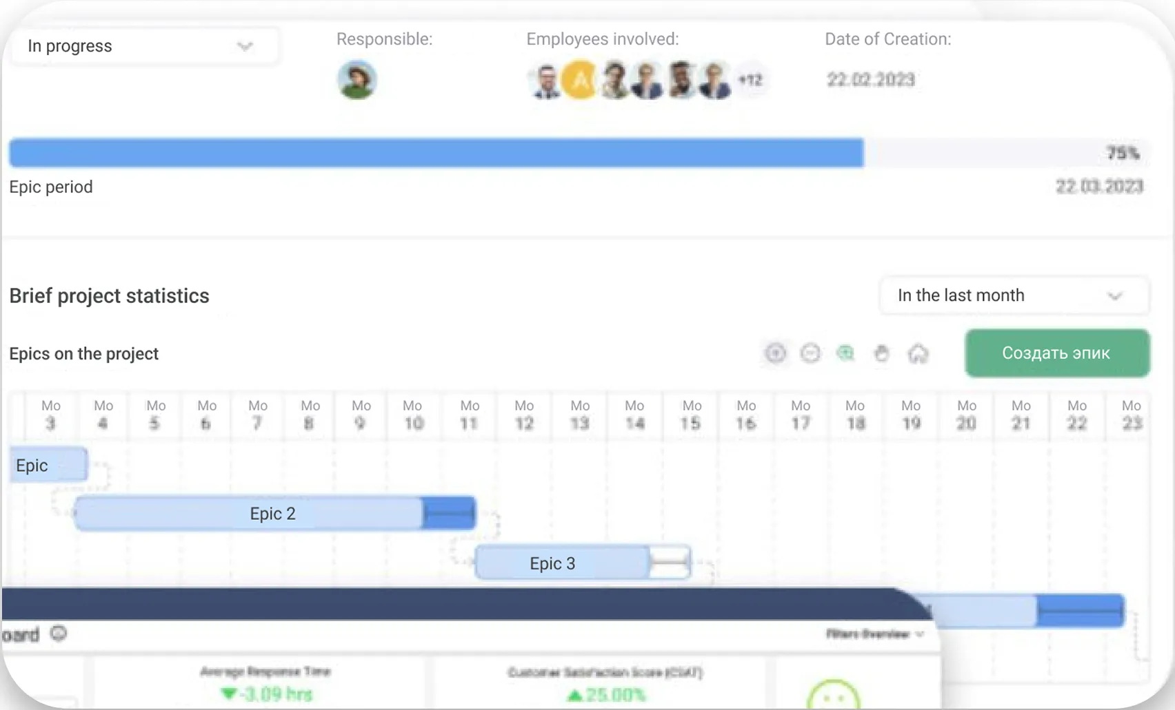 Project Monitoring interface.