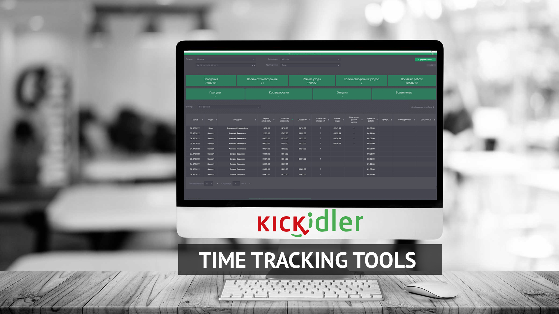 Kickidler Time Tracking.
