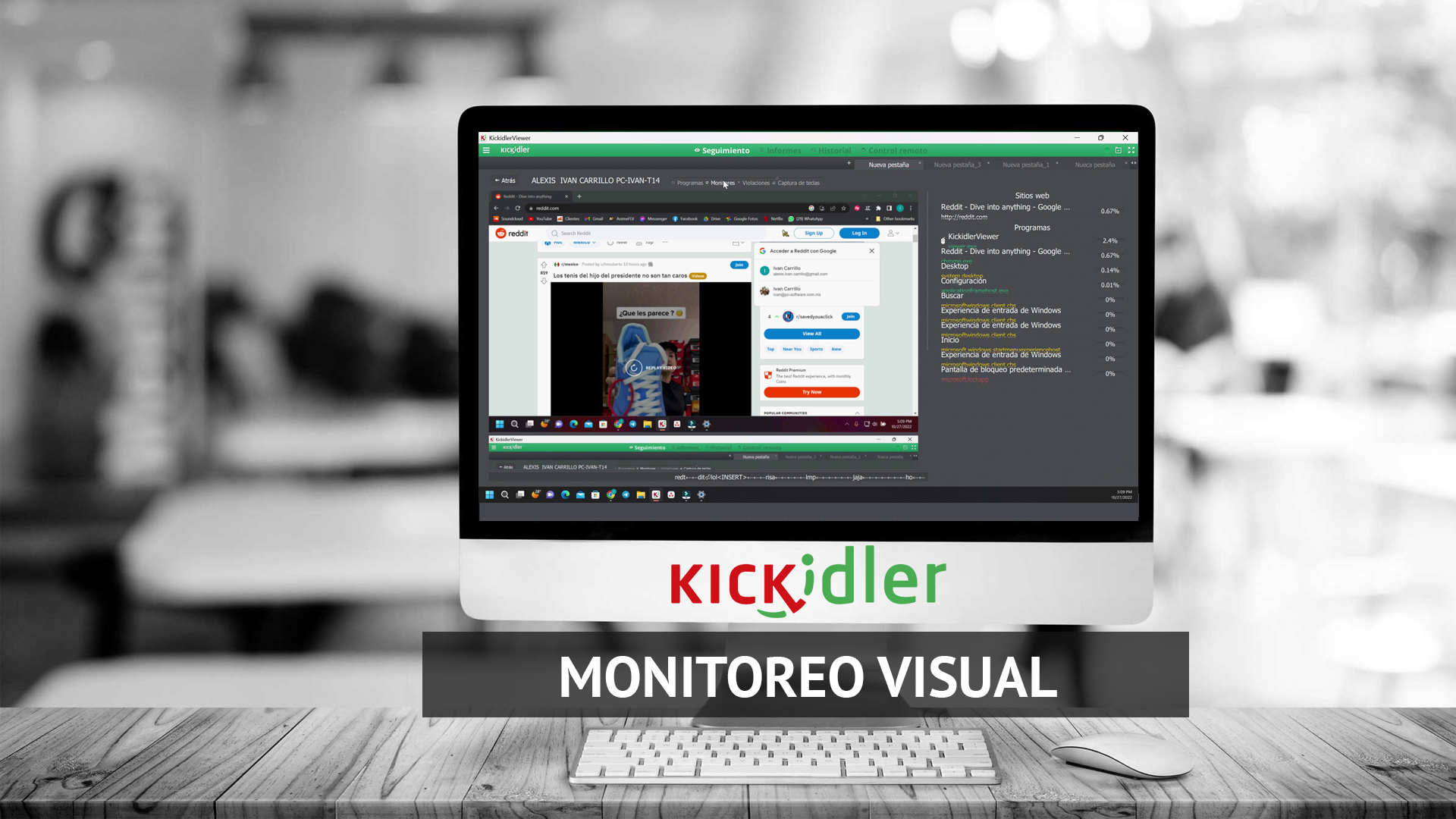 Cartel para vídeo sobre monitoreo de pantallas en vivo.