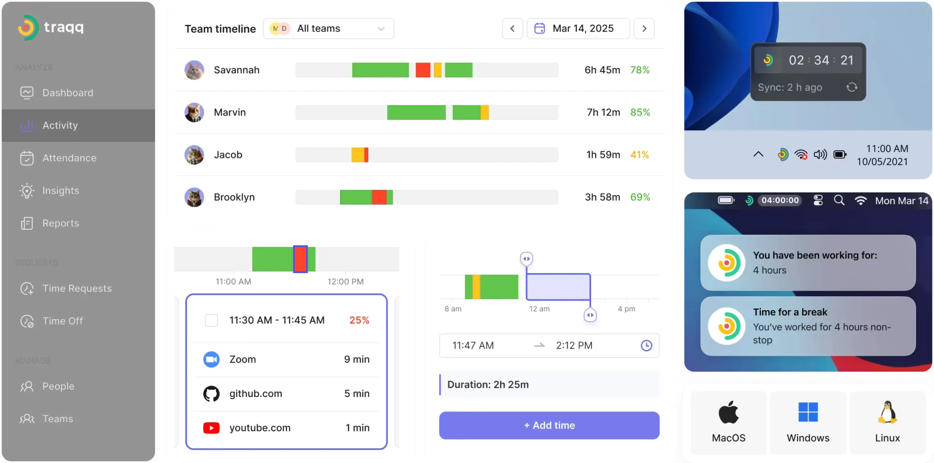 Traqq interface.