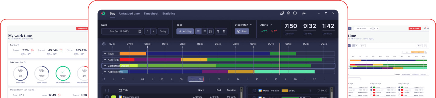 ManicTime interface.