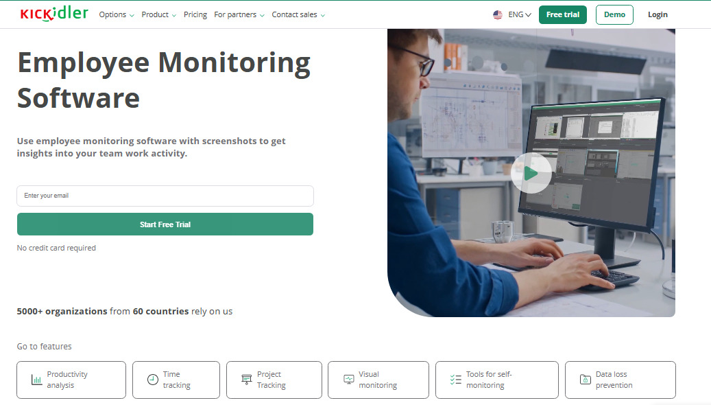 Kickidler website screenshot.