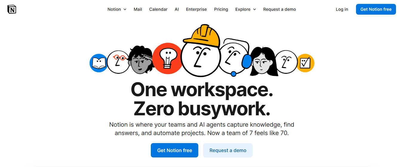 Notion website screenshot.