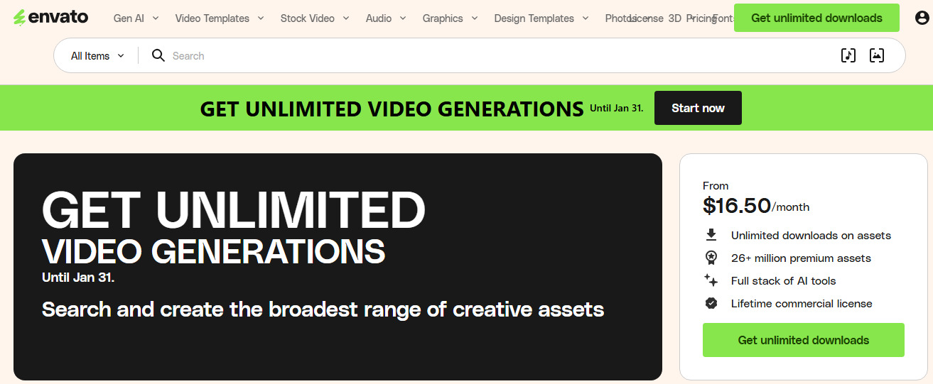 Envato Elements website screenshot.