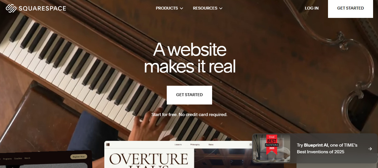 Squarespace website screenshot.