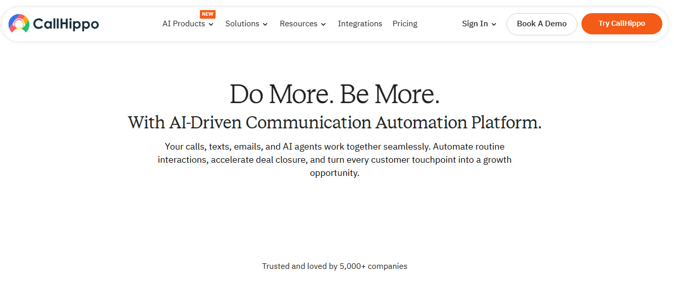 CallHippo website screenshot.