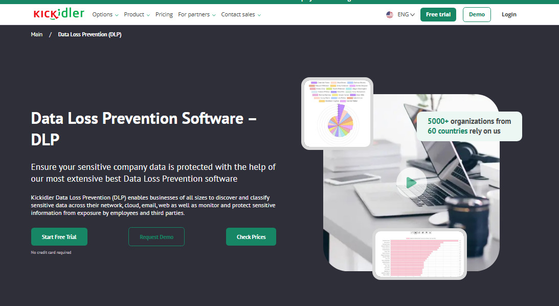 Kickidler DLP website screenshot.