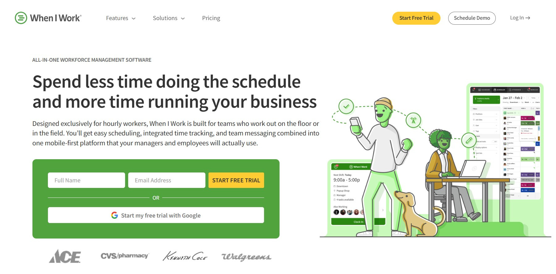 Screenshot from the When I Work website.
