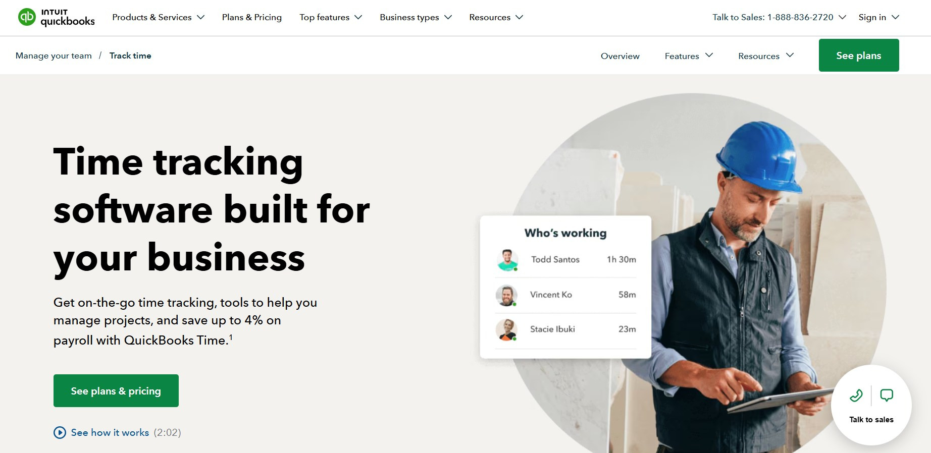 Screenshot from the QuickBooks website.