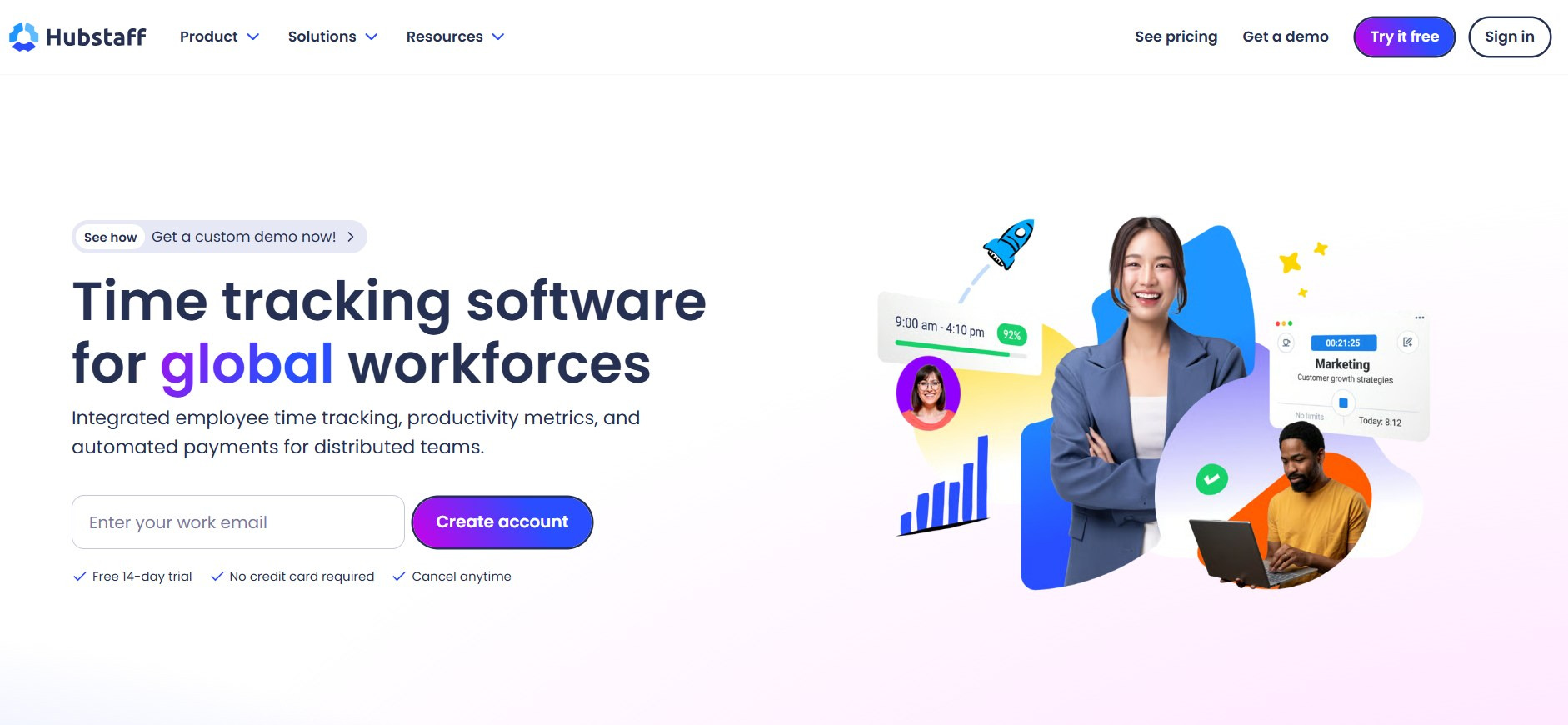 Screenshot from the Hubstaff website.
