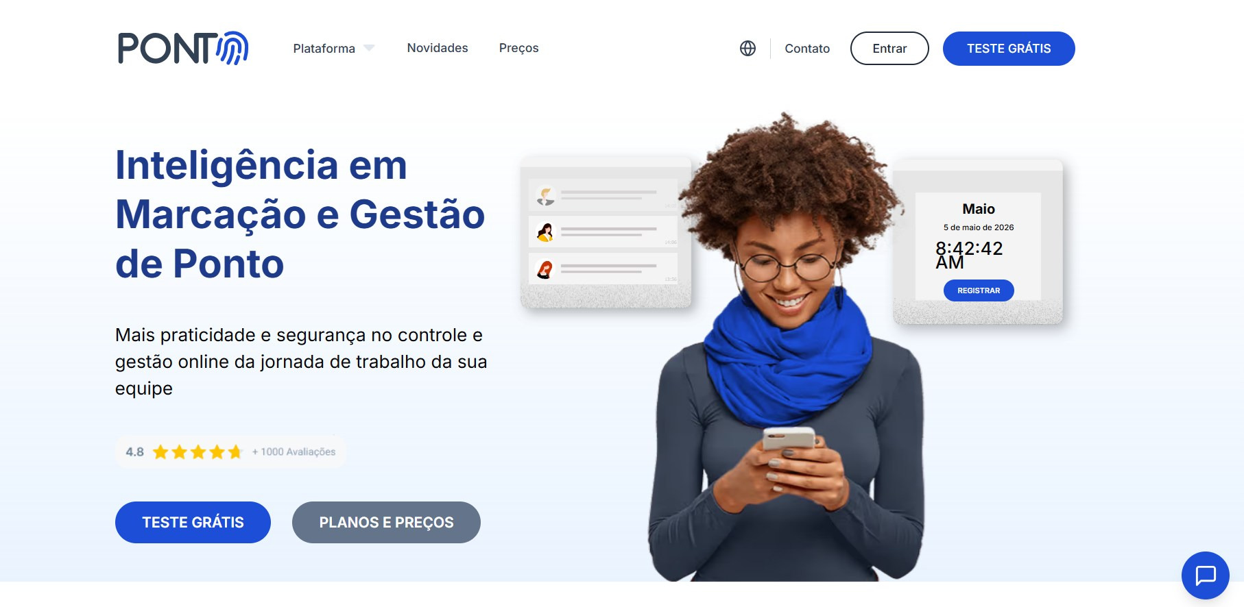 Captura de tela do site da Registro Ponto.