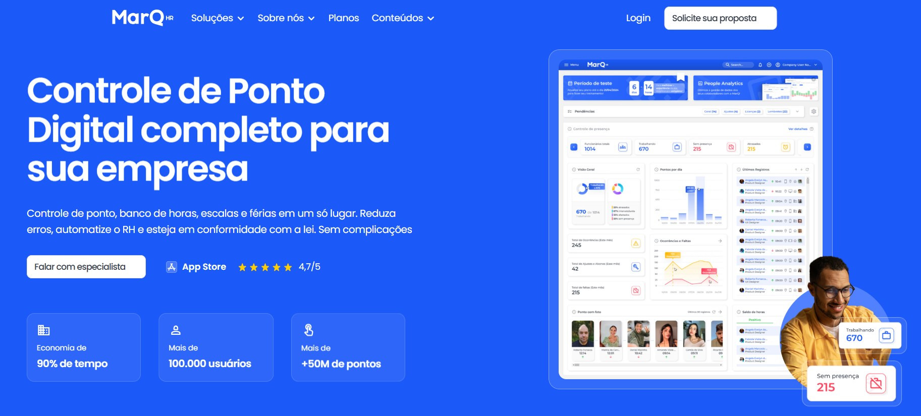 Captura de tela do site da MarQPonto.
