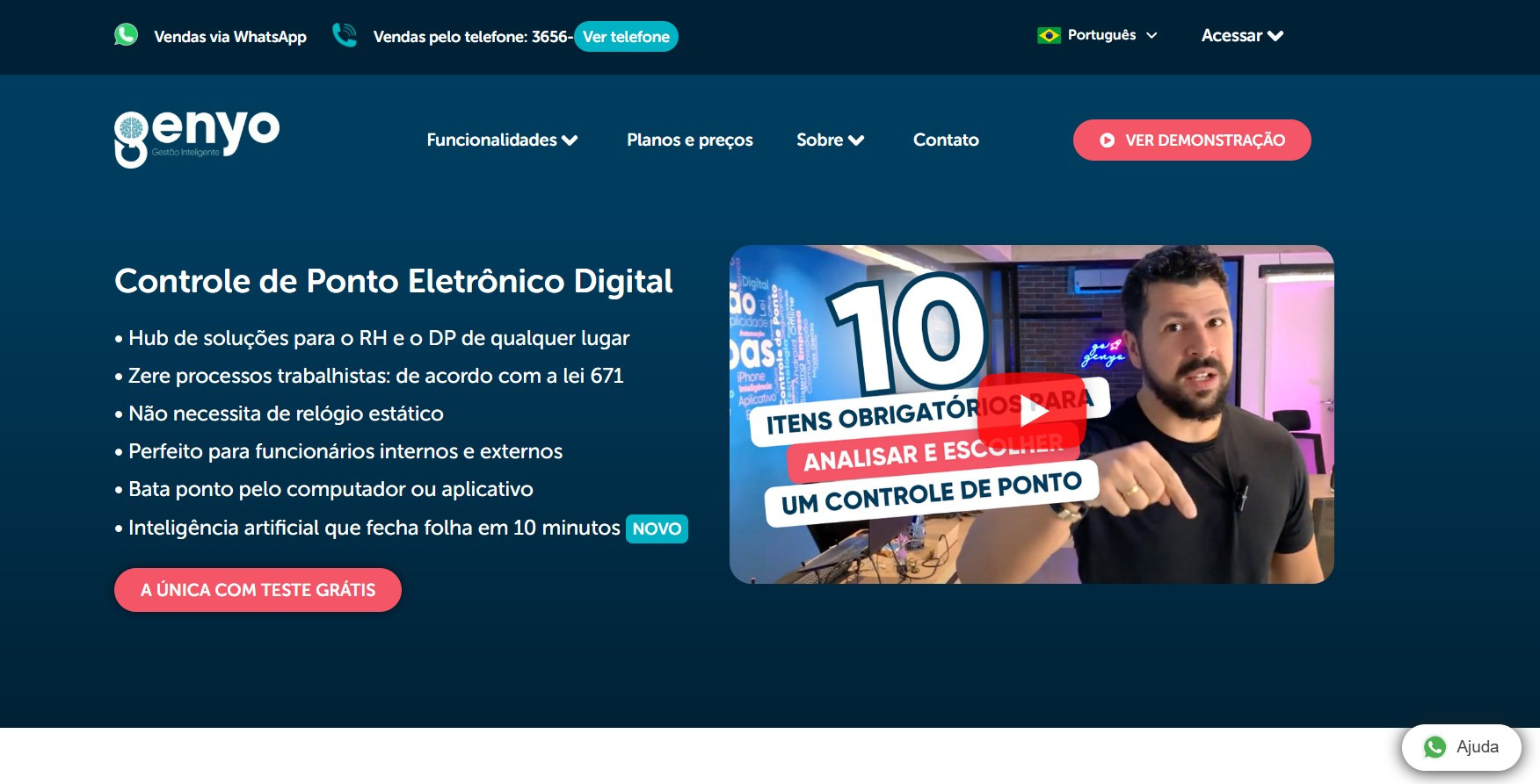 Captura de tela do site da Genyo.