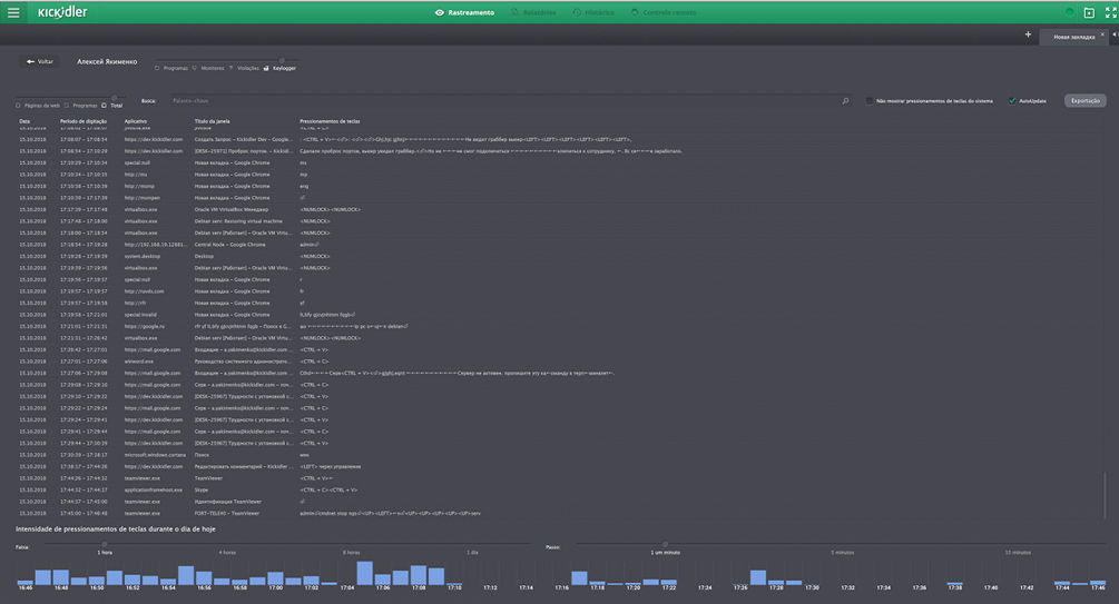 Print de tela: Guia do Keylogger na janela do Viewer