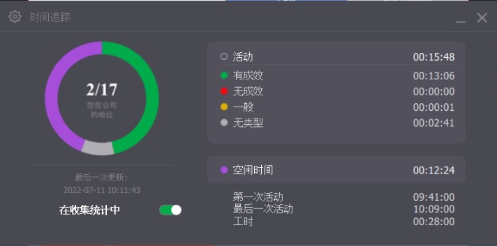 自我监控界面截图。
